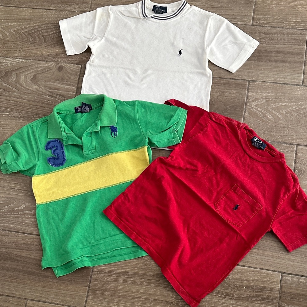 Polo by Ralph Lauren Kids White, Green, Yellow & Red Shirt Set